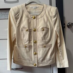 Veronica Beard Cream Jacket with Gold Buttons
